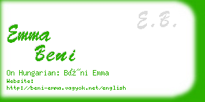 emma beni business card